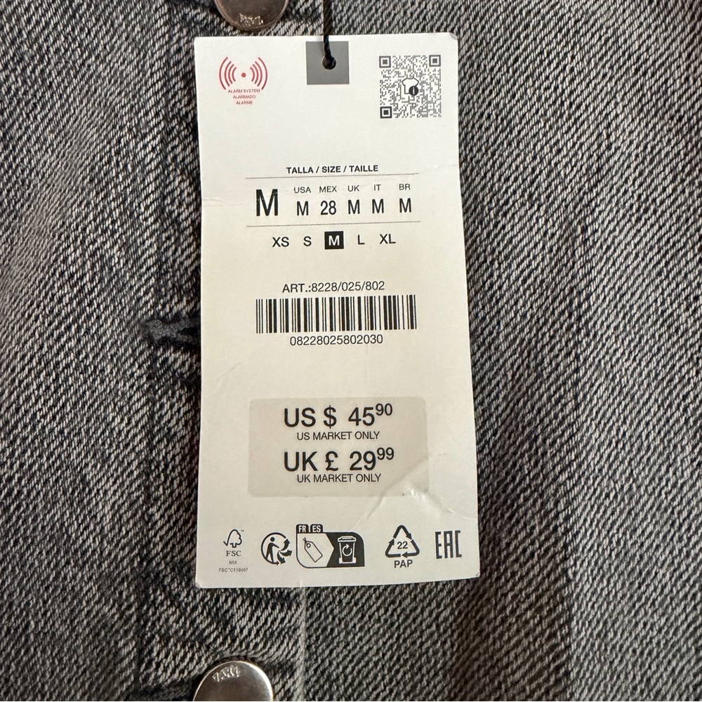 ZARA Denim Crossover Midi Skirt in Dark Gray NWT Medium M NWT - Picture 16 of 16